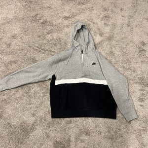 Nike Grey, Black, & White Quarter Zip Hoodie